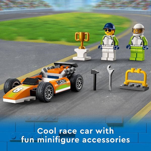 lego city great vehicles race car, 60322 f1 style toy for preschool kids 4 plus years old, with mechanic and racing driver minifigures4