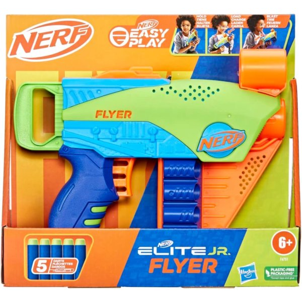 nerf elite junior flyer foam kids toy blaster with 5 darts3