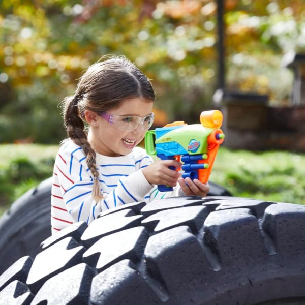 nerf elite junior flyer foam kids toy blaster with 5 darts5