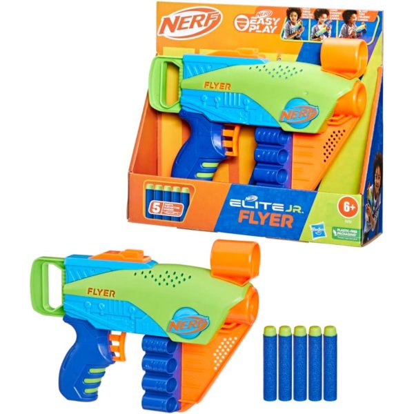 nerf elite junior flyer foam kids toy blaster with 5 darts6