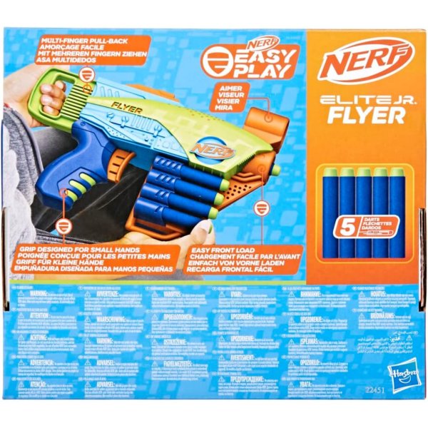 nerf elite junior flyer foam kids toy blaster with 5 darts8