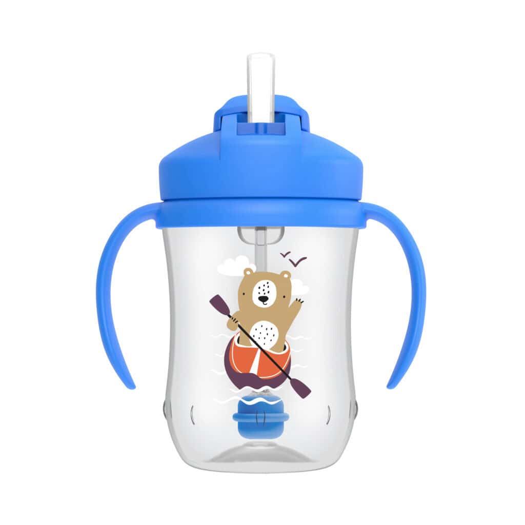 TC91012-INTL_R1_Product_F_Babys_First_Straw_Cup_9oz_270mL_Blue_Bear_Lid_Open-1024×1024