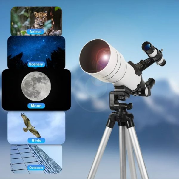 topvision telescope, 70mm telescopes for adults & kids, 300mm portable refractor telescope2