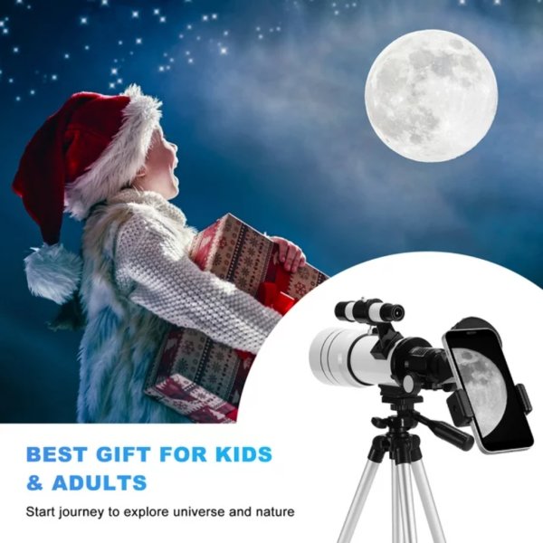 topvision telescope, 70mm telescopes for adults & kids, 300mm portable refractor telescope8