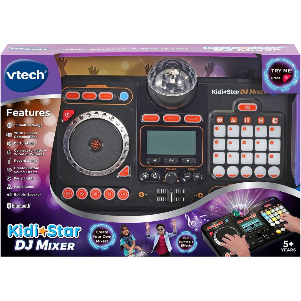 vtech kidistar dj mixer sound mixing music maker with party lights7