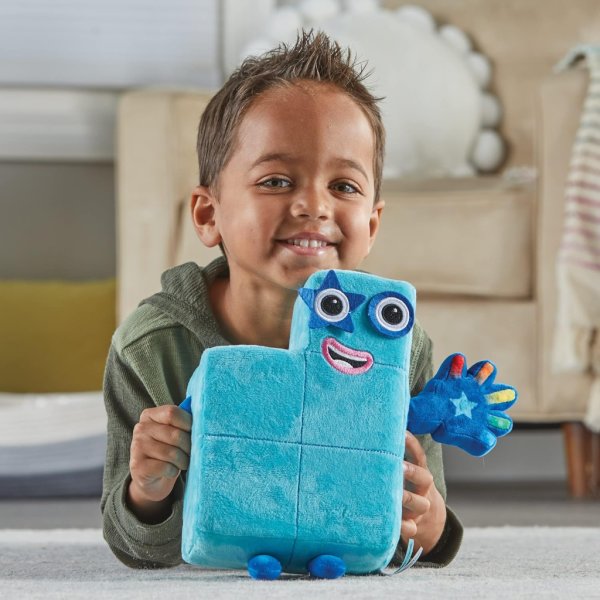 hand2mind sing along numberblock five, plush singing toys3