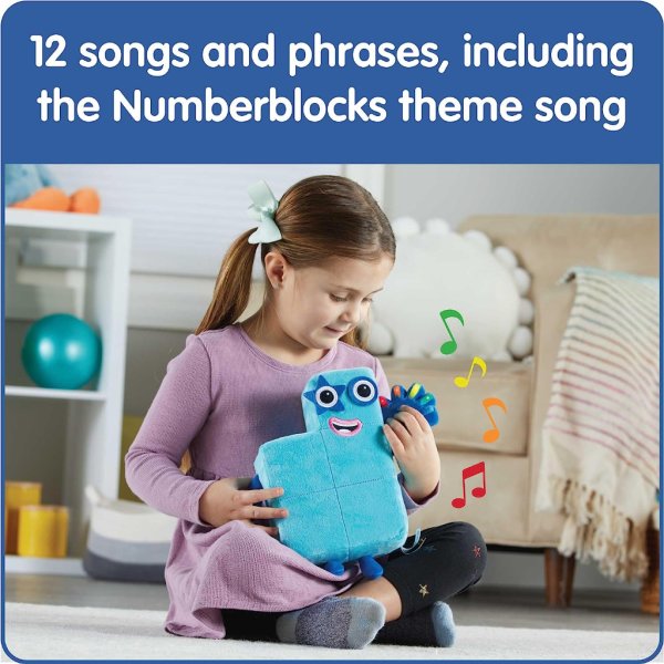 hand2mind sing along numberblock five, plush singing toys6