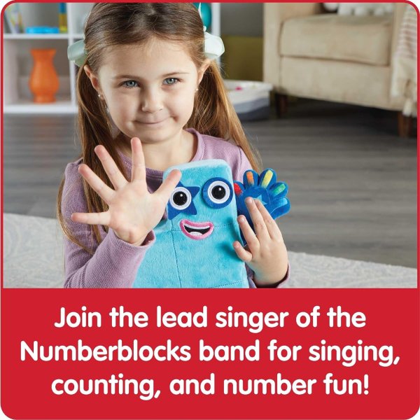 hand2mind sing along numberblock five, plush singing toys7