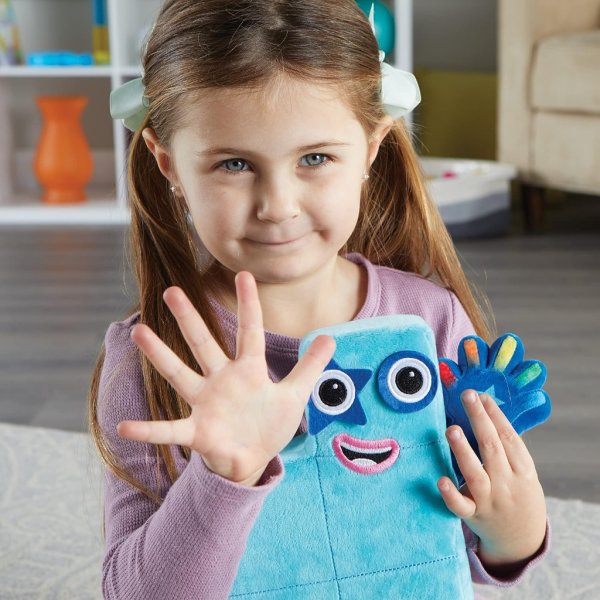 hand2mind sing along numberblock five, plush singing toys8