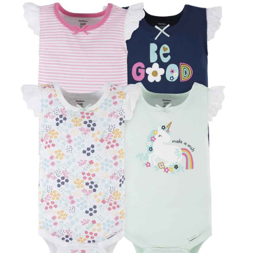 4 pack baby girls unicorn tank onesies (1)