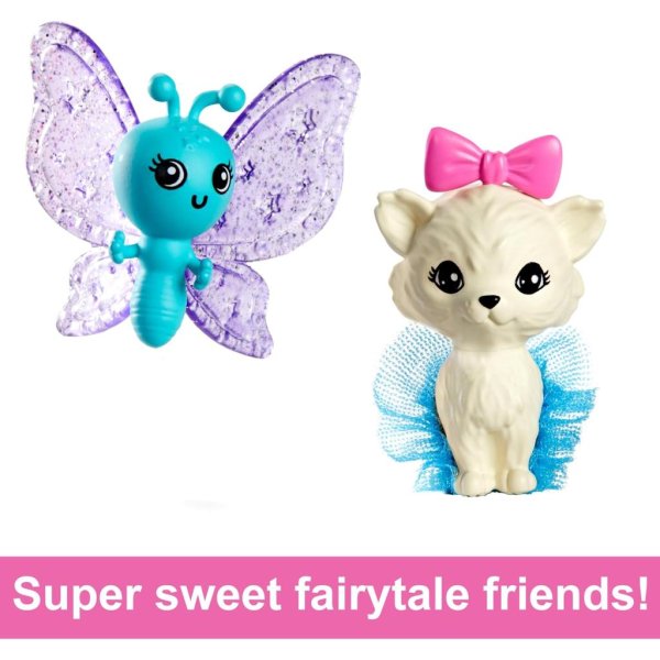 barbie doll with two fairytale pets, barbie “malibu” from barbie a touch of magic pink hair2