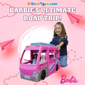 Barbie Dreamcamper Vehicle, 2.5 Feet Tall with Pool, Slide and 60+ Accessories