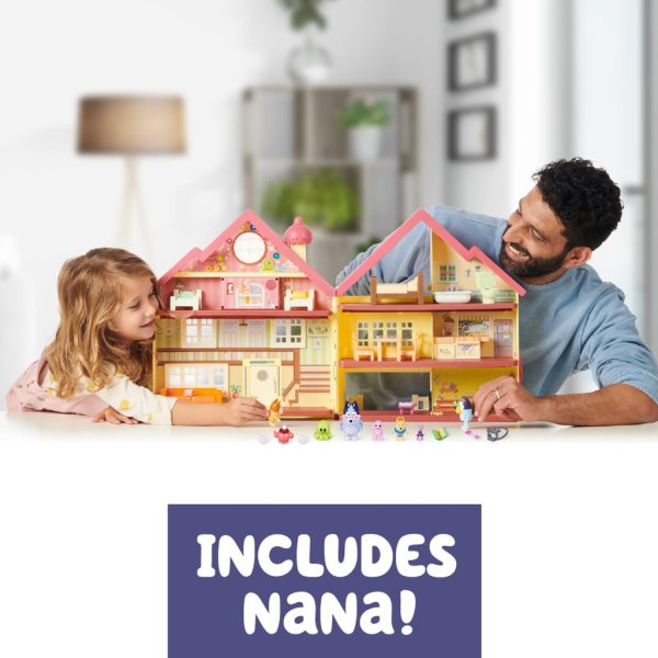 bluey ultimate lights & sounds playhouse & toy box, 2.5 3 inch figures4