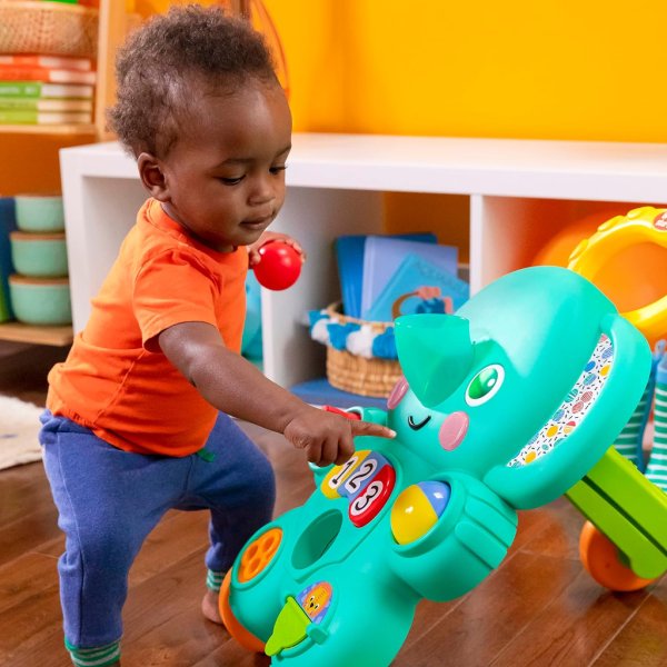 bright starts stroll 'n roll 2 in 1 ball play walker elephant with lights and music5