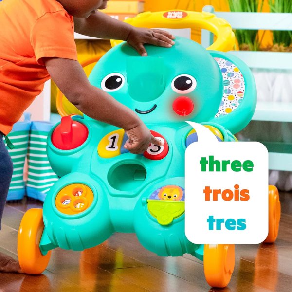 bright starts stroll 'n roll 2 in 1 ball play walker elephant with lights and music7
