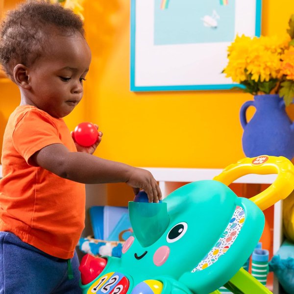 bright starts stroll 'n roll 2 in 1 ball play walker elephant with lights and music9