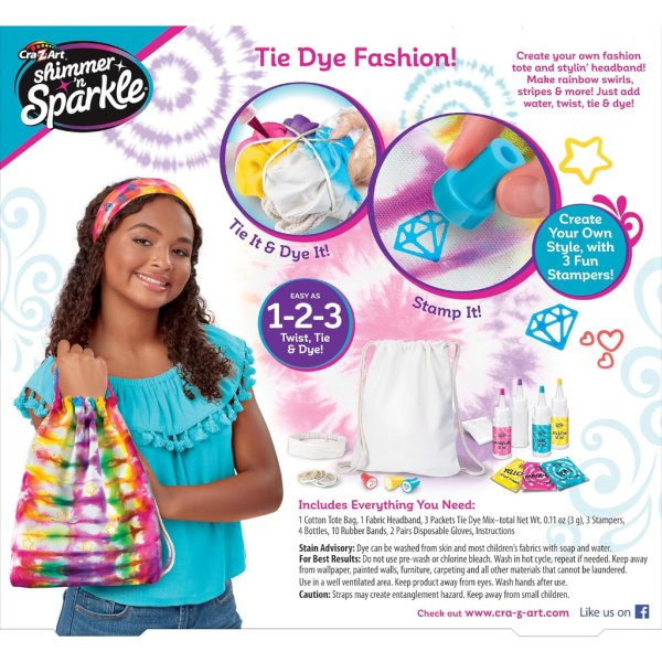 craz art tie dye fashion tote & headband10