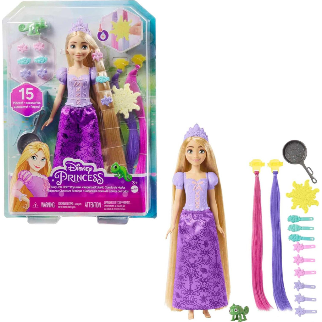 disney princess toys, rapunzel doll with color change hair extensions and hair styling pieces7