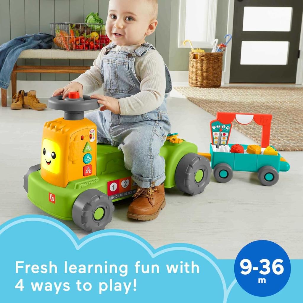 fisher price laugh & learn 4 in 1 farm to market tractor ride on1