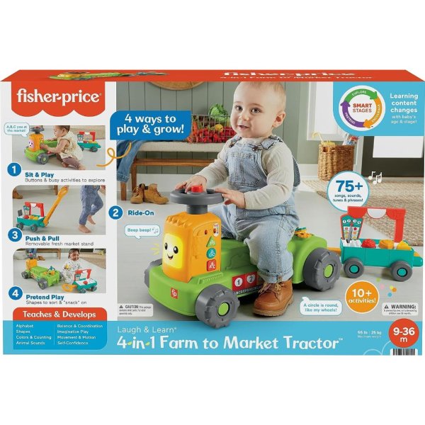 fisher price laugh & learn 4 in 1 farm to market tractor ride on3