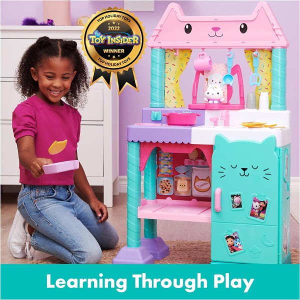 gabby’s dollhouse, cakey play kitchen set, for kids ages 3 and up (4)