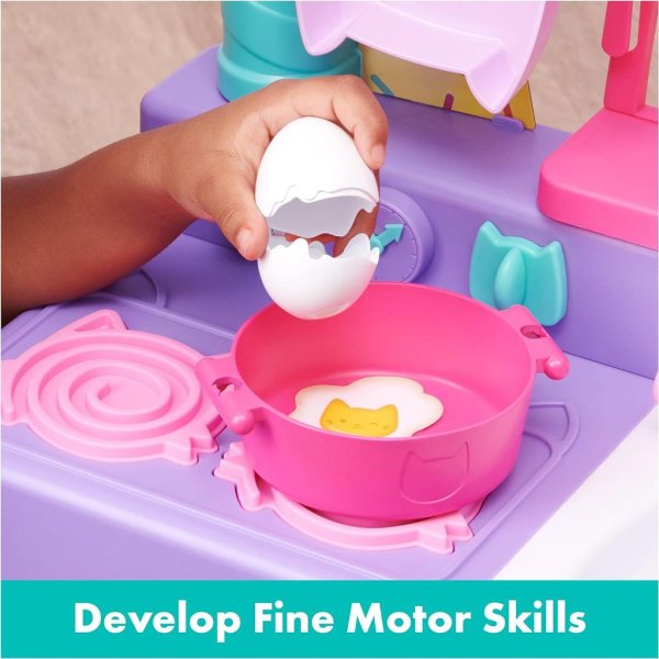 gabby’s dollhouse, cakey play kitchen set, for kids ages 3 and up (5)