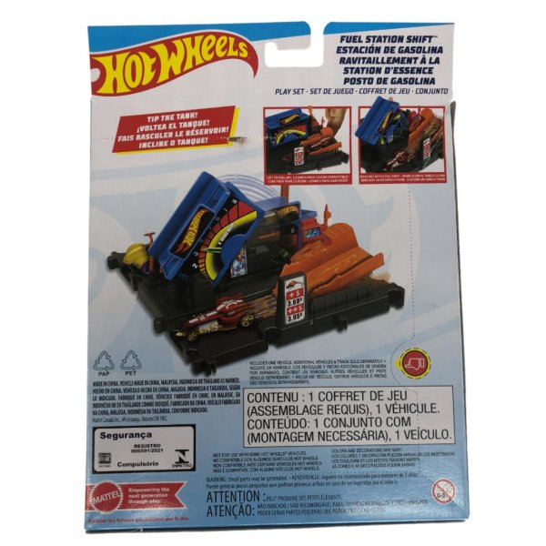 hot wheels city toy car track set downtown repair station playset with 164 scale vehicle, working lift & launcher (3)