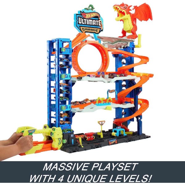 hot wheels city ultimate garage playset with 2 die cast cars2