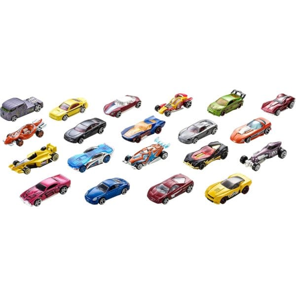 hot wheels set of 20 toy cars & trucks in 1:64 scale1