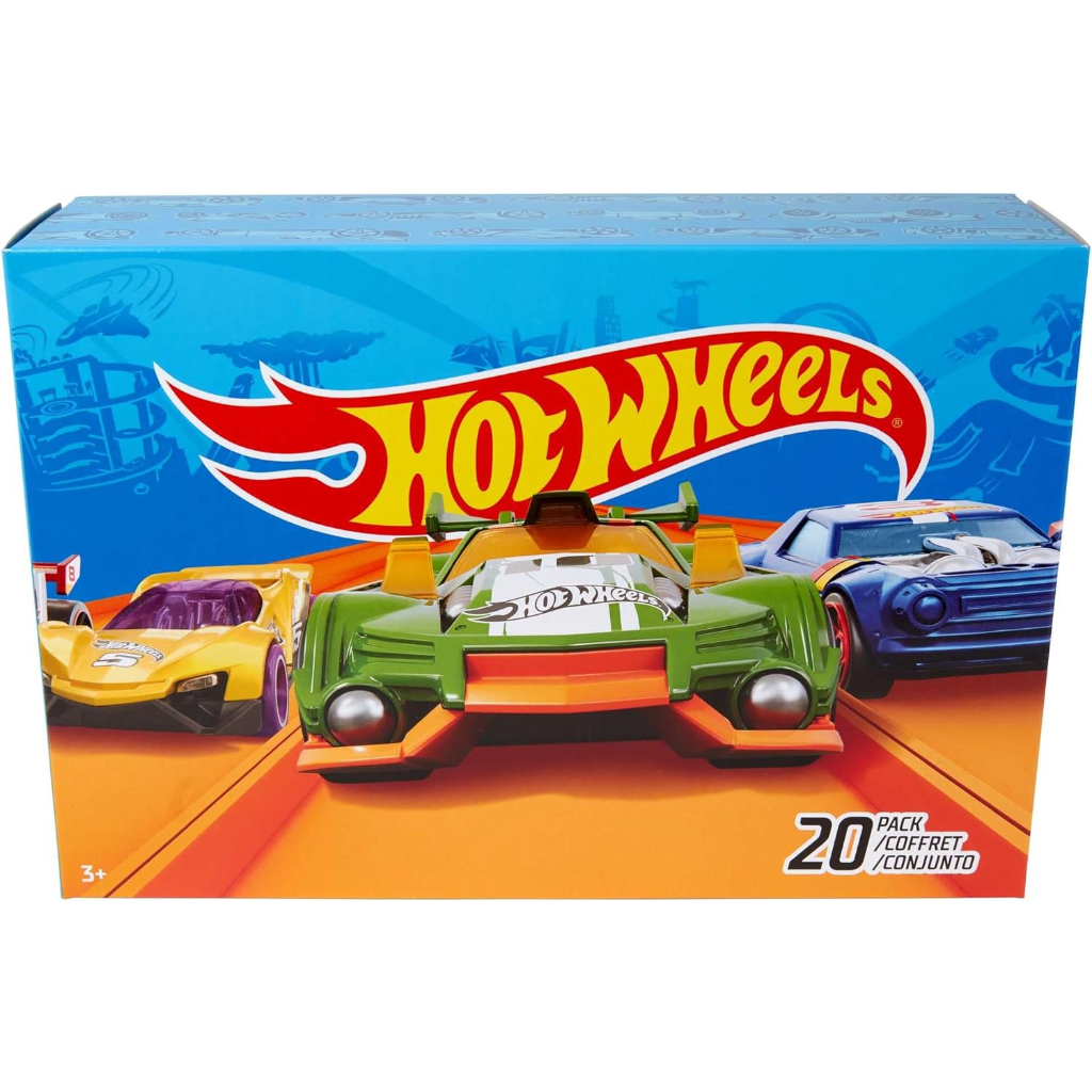 hot wheels set of 20 toy cars & trucks in 1:64 scale2