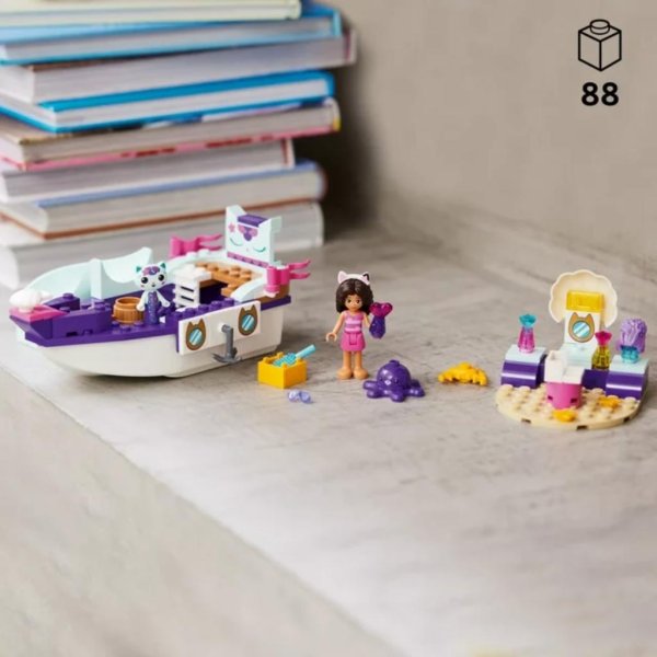 lego gabby's dollhouse gabby & mercat’s ship & spa 10786 building toy for fans of the dreamworks animation series, boat playset (4)