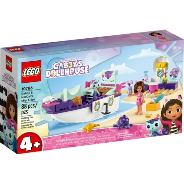 lego gabby's dollhouse gabby & mercat’s ship & spa 10786 building toy for fans of the dreamworks animation series, boat playset (6)
