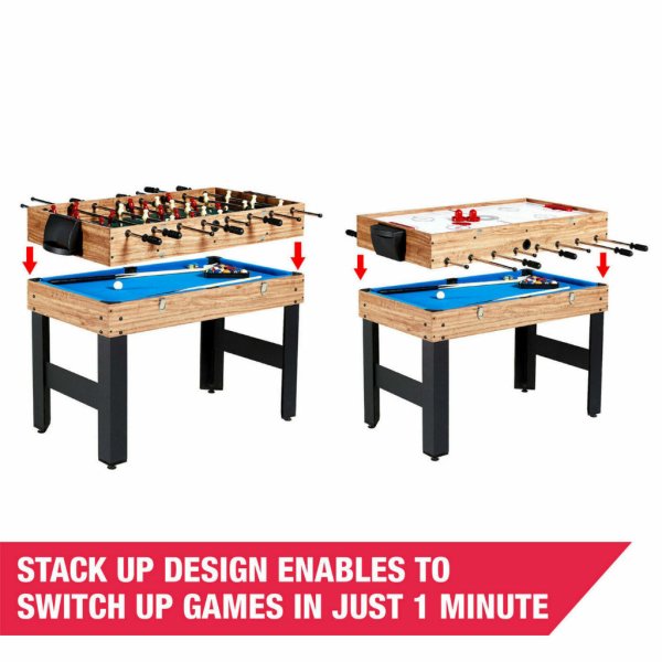 md sports 48 3 in 1 combo game table, pool, hockey, foosball, accessories included1