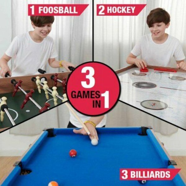 md sports 48 3 in 1 combo game table, pool, hockey, foosball, accessories included4