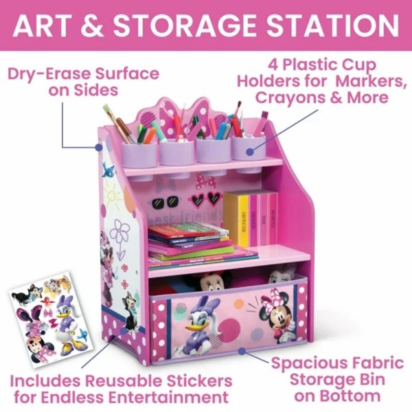 minnie mouse 3 piece art & play toddler room in a box by delta children (9)