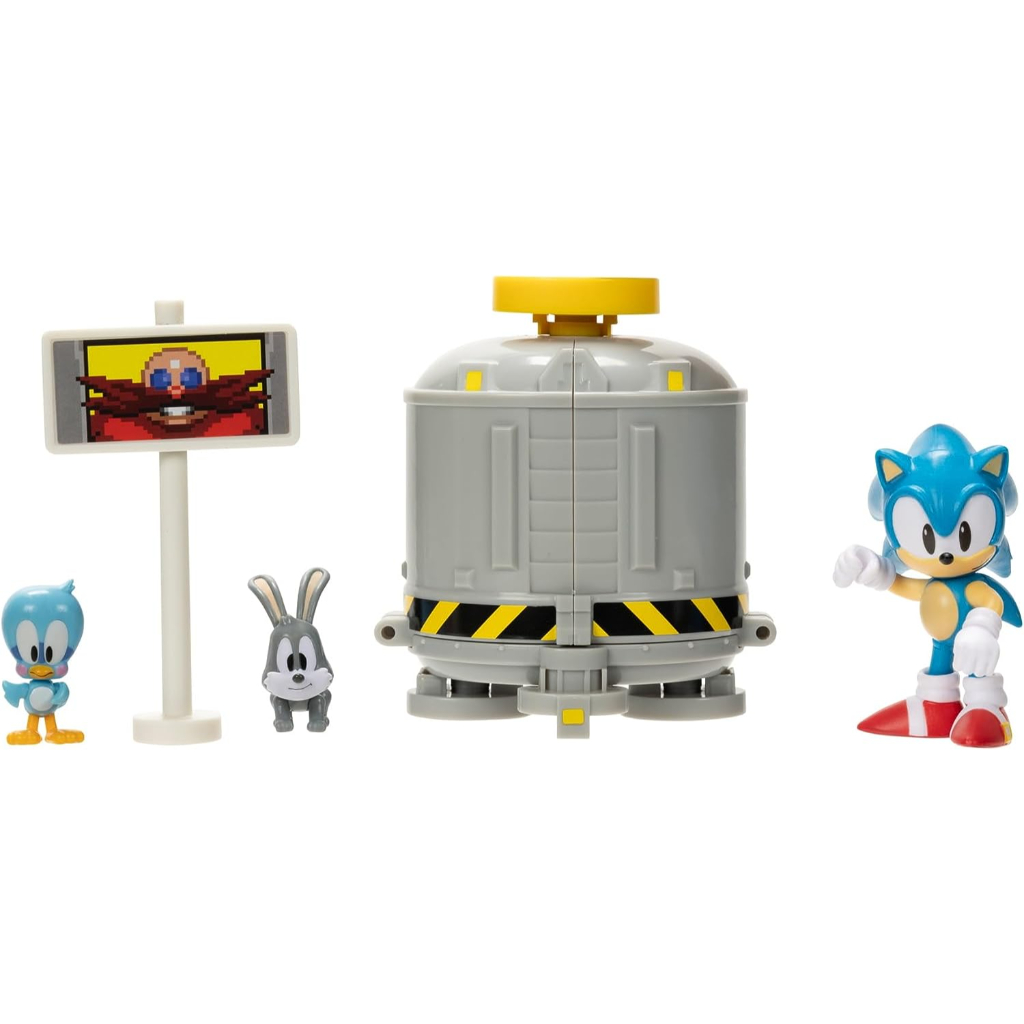 sonic the hedgehog 2.5″ level clear diorama with sonic, flicky & pocky5