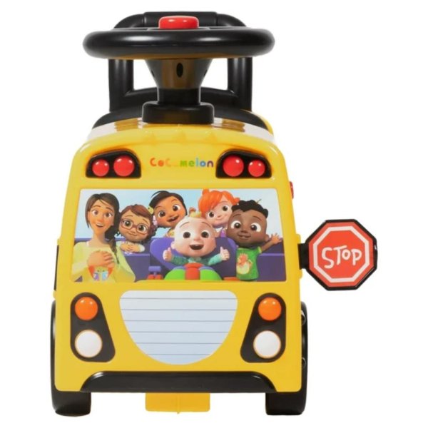 spark. create. imagine. cocomelon school bus ride on with letters, numbers, & music, unisex (9)