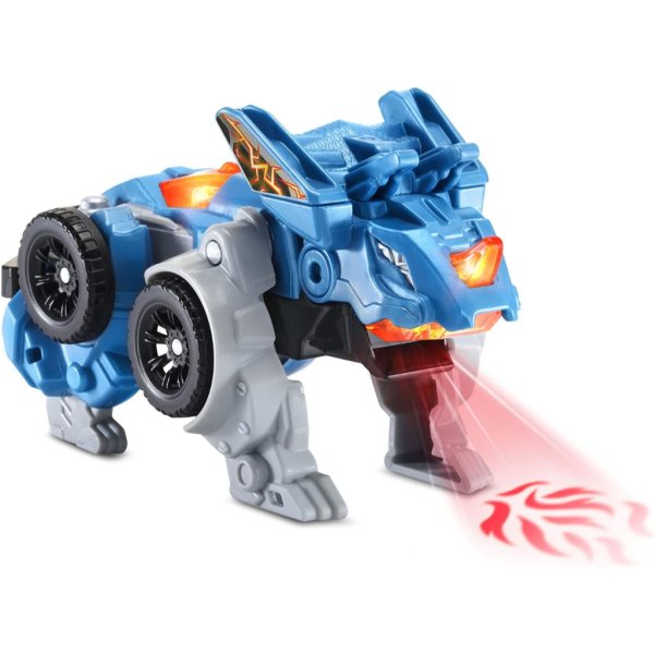 triceratops race car transforming dino track set & 4 play pieces2