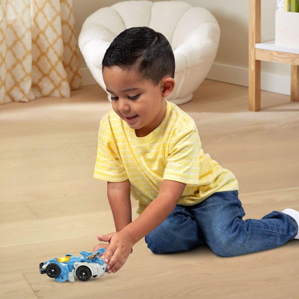 triceratops race car transforming dino track set & 4 play pieces4