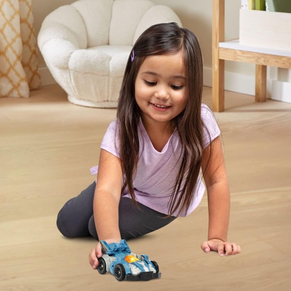 triceratops race car transforming dino track set & 4 play pieces5