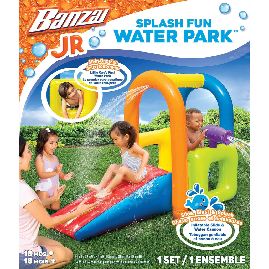 banzai jr. splash fun toddlers activity water park, 18 months & up (9)