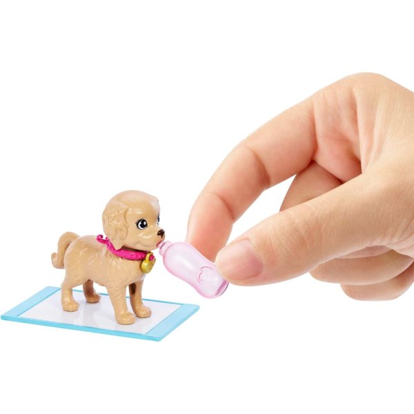 barbie® doll and accessories pup adoption™ playset with doll, 2 puppies and color change (2)