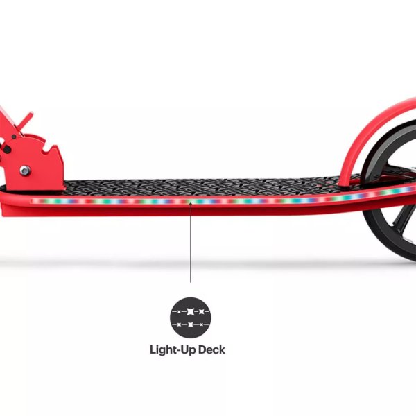 jetson jupiter jumbo teen 2 wheel kick scooter (red) includes led lights on stem and deck (10)