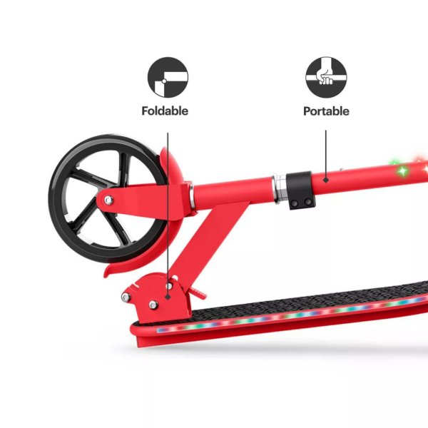jetson jupiter jumbo teen 2 wheel kick scooter (red) includes led lights on stem and deck (11)