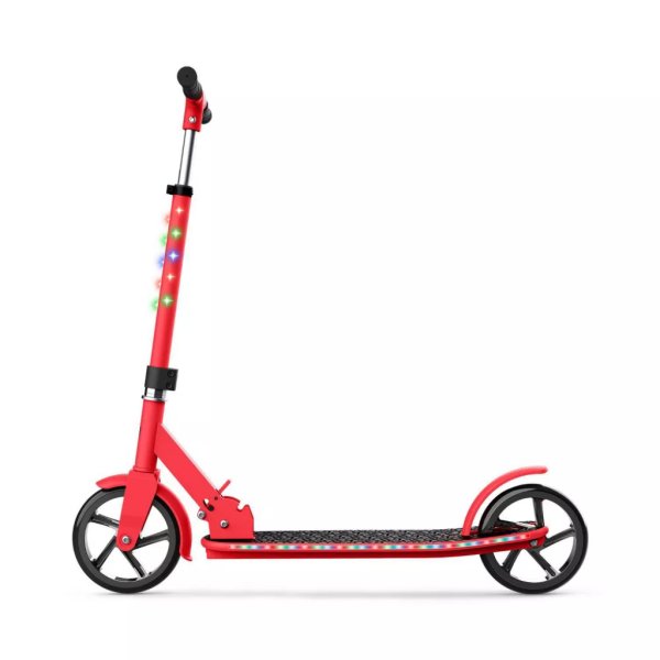 jetson jupiter jumbo teen 2 wheel kick scooter (red) includes led lights on stem and deck (3)
