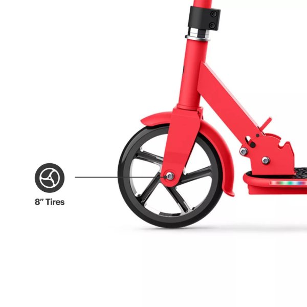 jetson jupiter jumbo teen 2 wheel kick scooter (red) includes led lights on stem and deck (7)