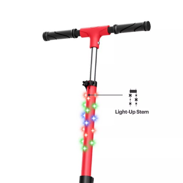jetson jupiter jumbo teen 2 wheel kick scooter (red) includes led lights on stem and deck (9)