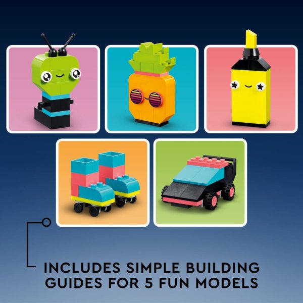lego classic creative neon colors fun brick box set 110272