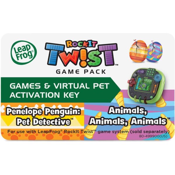 leapfrog rockit twist dual game pack: penelope penguin: pet detective and animals4