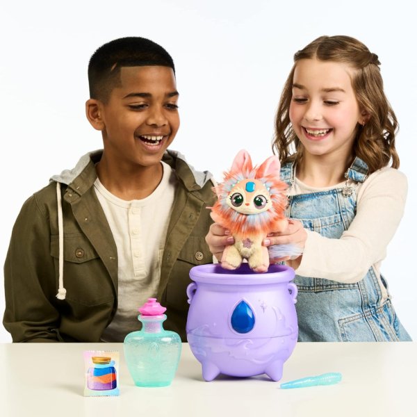 magic mixies color surprise magic cauldron. reveal a mixie plushie from the fizzing cauldron and discover 6 magical color change surprises13
